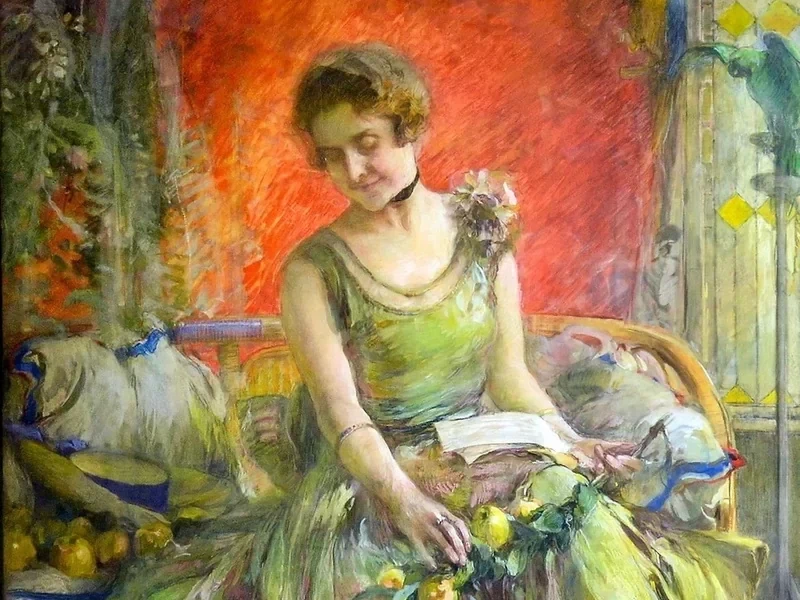 1860-Vittorio Cavalleri - Dama con rose e cagnolino